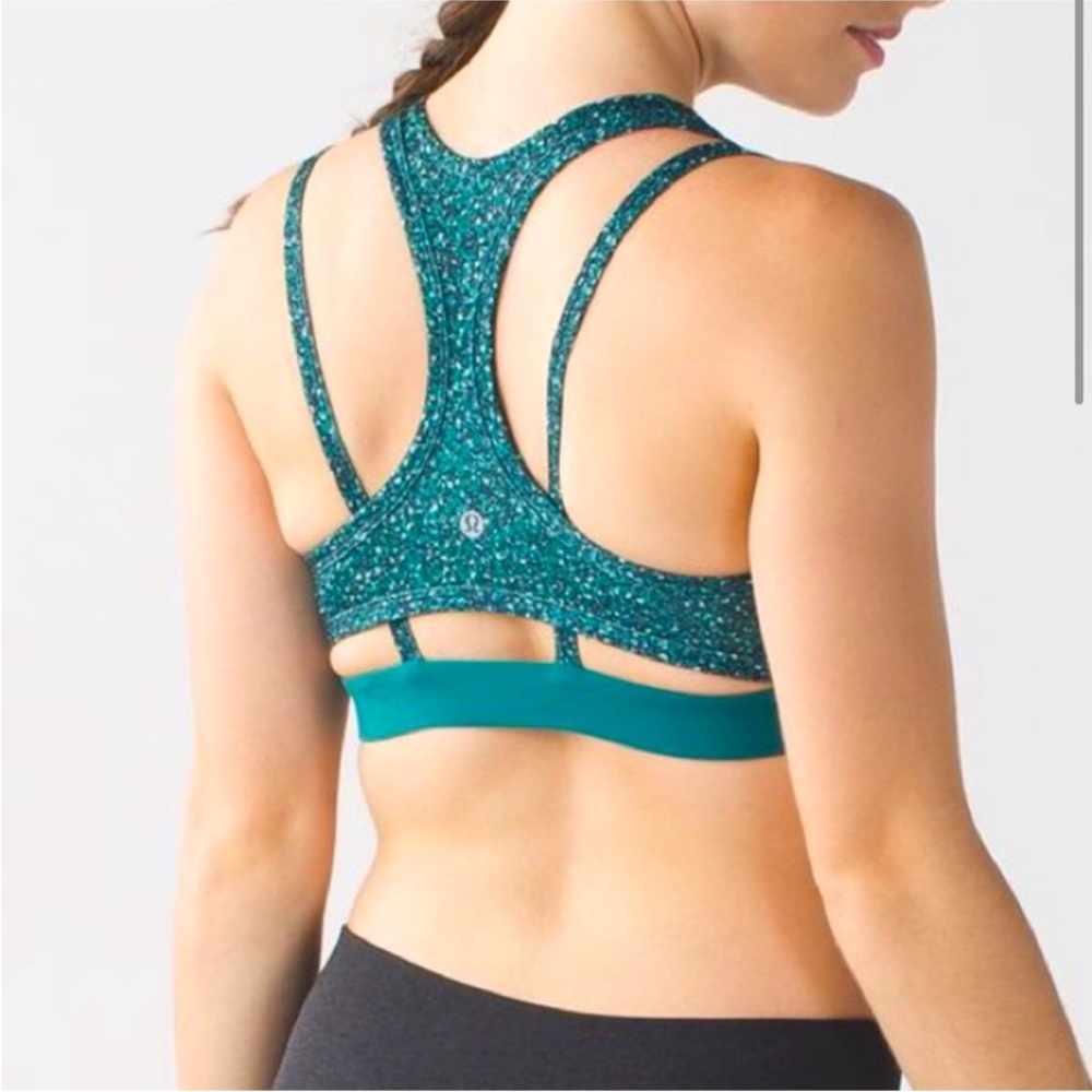 Lululemon Splendour Bra Flashback Static Seamist Forage Teal / Forage Teal, 4